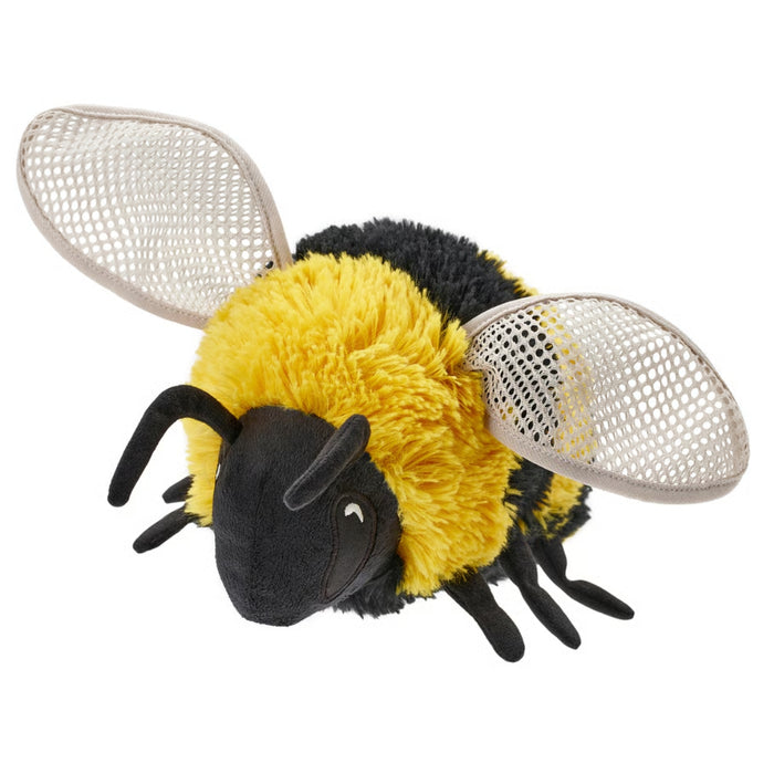 IKEA SKOGSDUVA soft toy – bumblebee plush with fuzzy black-yellow body, mesh wings, and antennae, 21 cm - 80576908

