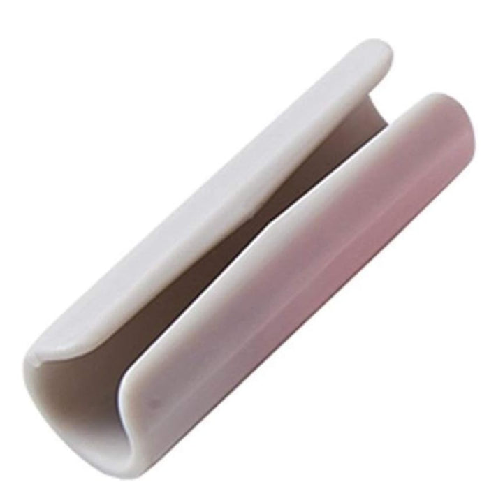 Digital Shoppy Sheet Fixing Clip, white cylindrical buckle with side slit for securing fabric edges – 12 pack