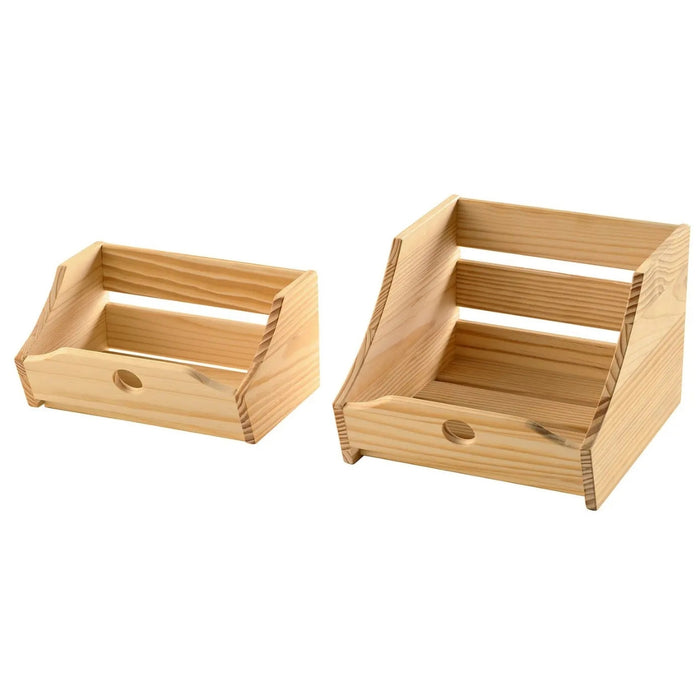 IKEA CHOKLADHAJ Food Storage Box Set of 2, Wood