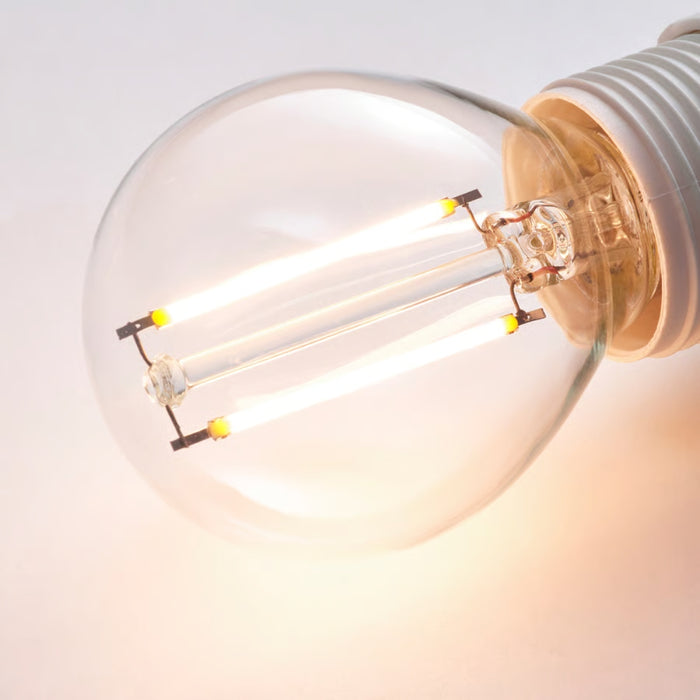 Close-up of a light bulb with a soft focus background