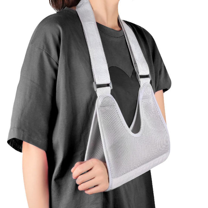 Ergonomic shoulder and arm jib brace for pain relief, rotator cuff support, and mobility assistance.

