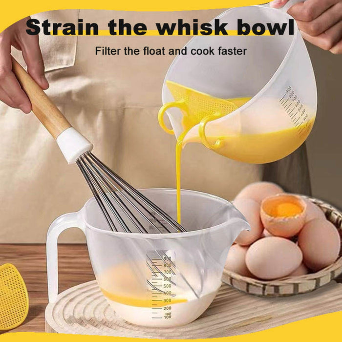 Digital Shoppy  Plastic Measuring Cup with Filter Plate for Food Vegetable Fruit Egg Liquid Filter