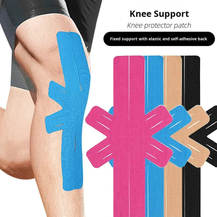 Digital Shoppy  Pre-Cut Kinesio KneeTape Breathable Waterproof Elastic Sports Bandage Combined Cotton Knee Muscle Fixed Support Kinesio Patch