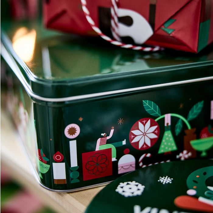 IKEA VINTERFINT Tin with lid, green, 29x20x8 cm (11 ½x7 ¾x3 ¼ ")