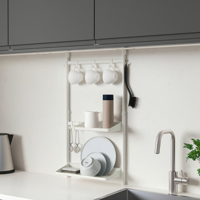 IKEA SUNNERSTA Kitchen organiser set: Adjustable Rack, Shelf, Dish Drainer & 10-Pack Hooks