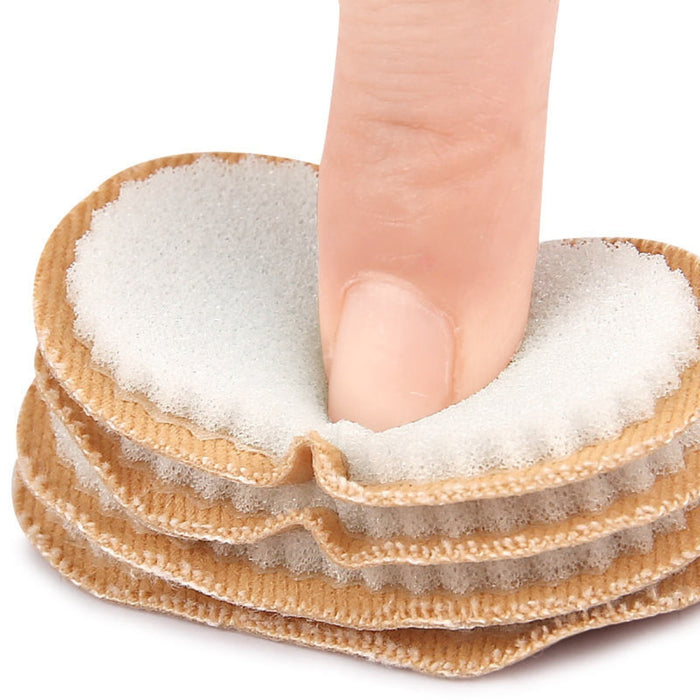  Digital Shoppy round layered cushion pads with foam center pressed by finger showing softness