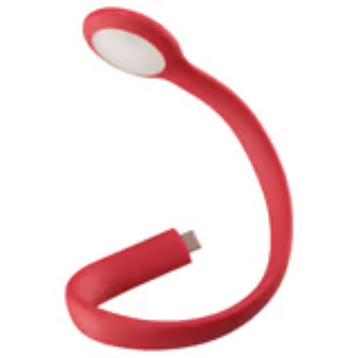 IKEA HÖSTULOTA LED USB lamp – red flexible silicone body with circular LED head and USB connector, 30 cm - 90612840