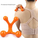 Digital Shoppy handheld massager used on upper back shoulder area showing smooth PS material finish