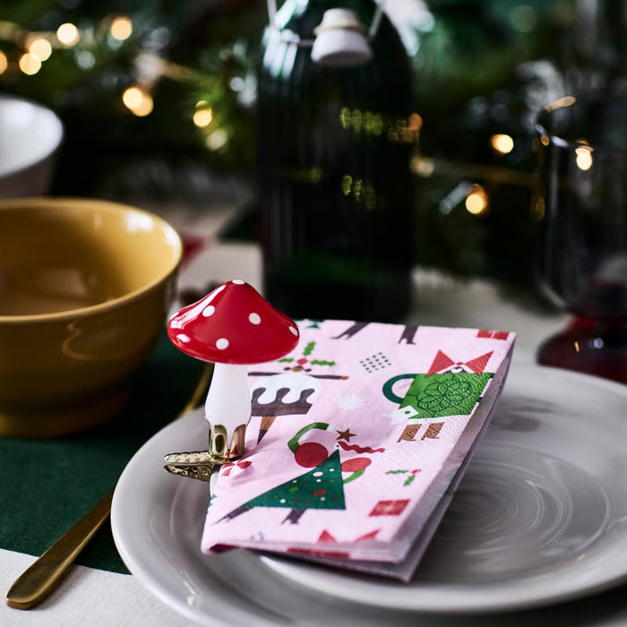 IKEA VINTERFINT Paper napkin, mixed patterns pink, 33x33 cm (13x13 ")