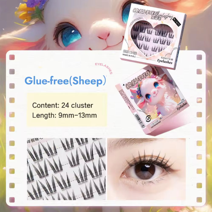 Digital Shoppy UWN Factory Direct Sale Pre-glued Lashes Wholesale Animal Mini Pack C Curl Thick Diy Bqi Eyelash Self Adhesive Lashes Segments Natural