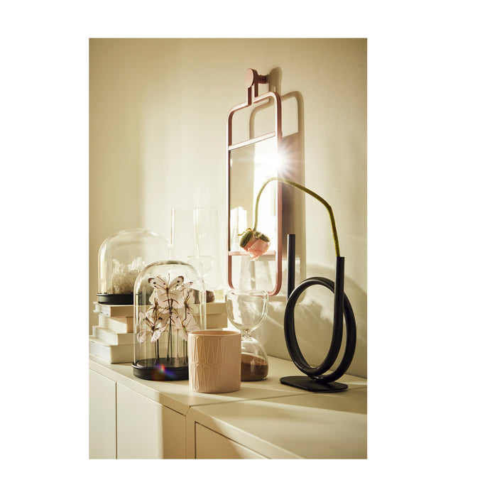 Ikea GRANVÅG Mirror, wall Hanging/Pink, 22x48 cm with VINARN Washcloth, Light Yellow, 30x30 cm