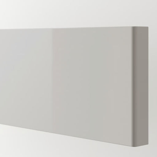 IKEA RINGHULT Drawer front, high-gloss light grey, 40x10 cm, close-up of reflective surface with minimalistic finish - 70327189