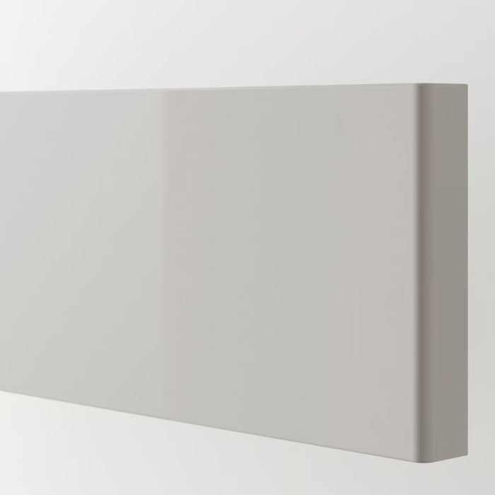 IKEA RINGHULT Drawer front, high-gloss light grey, 40x10 cm, close-up of reflective surface with minimalistic finish - 70327189
