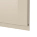 Close-up of a beige roller blind on a white background