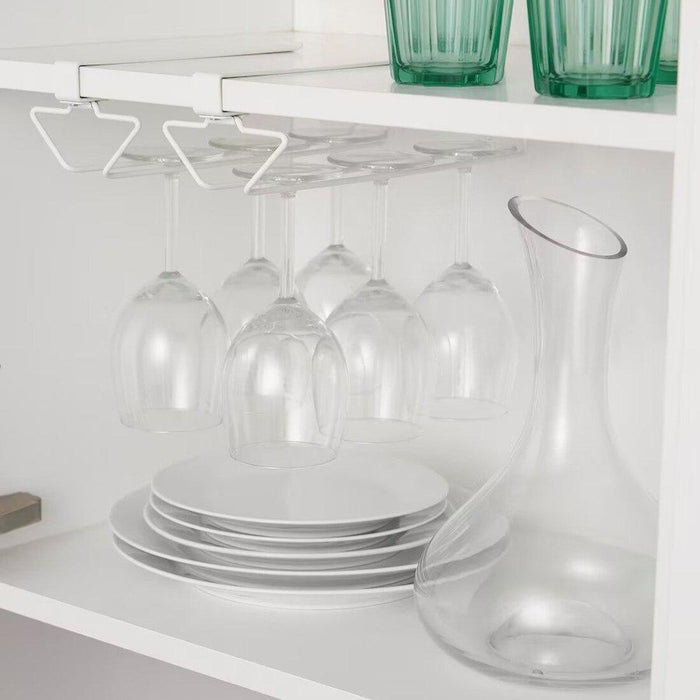 IKEA Smart Home Bundle: PÅLYCKE Clip-on Rack (White) & SVALKA Wine Glass 6-Pack