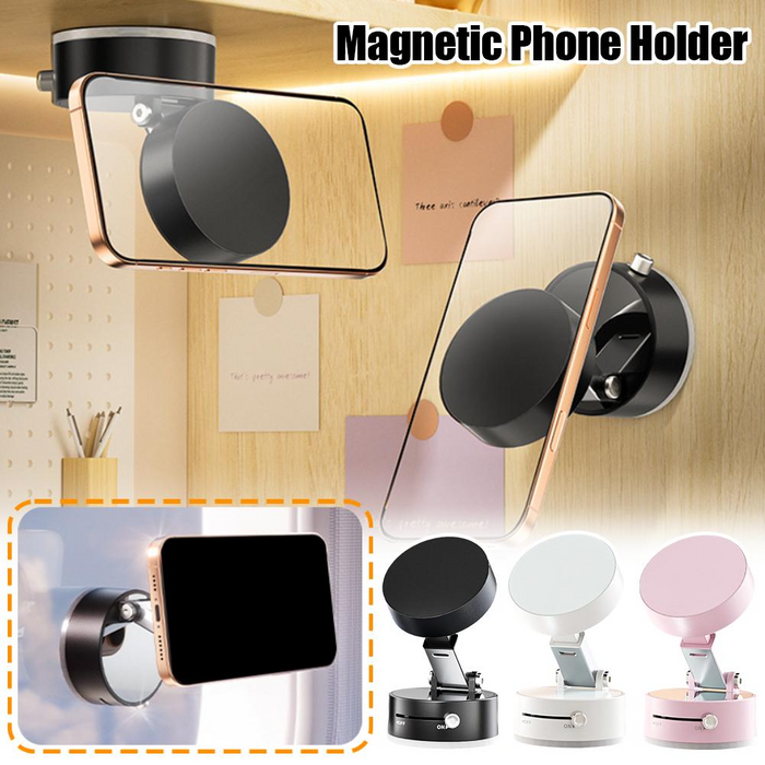 Digital Shoppy Foldable Magnetic Vacuum Car Phone Holder Foldable Suction Cup with Suction Cup Hands-Free Navigation for Smart Phone