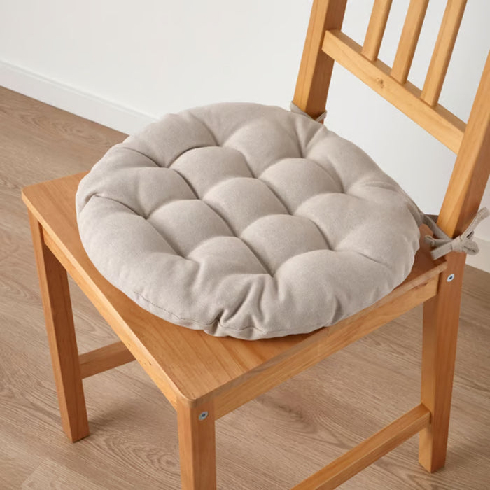 IKEA Cushion Set: Beige VIPPÄRT Chair Pad, 38 cm (15 ") & Red Printed KLIBBARV Cushion, 40x40 cm (16x16 ")