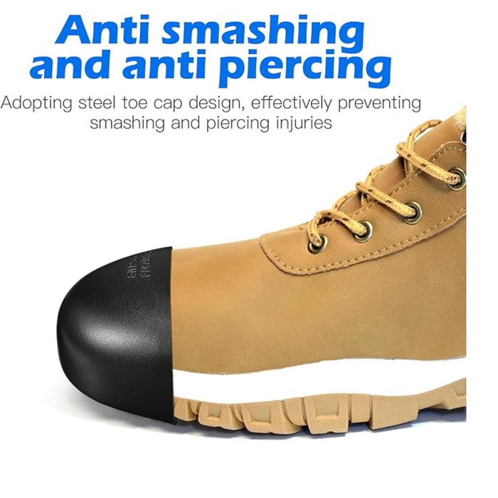 Digital Shoppy LINZ Heavy Duty Industrial Steel Toe Cap Anti-Impact Guard Durable Factory Direct for Safety Shoes (Black)