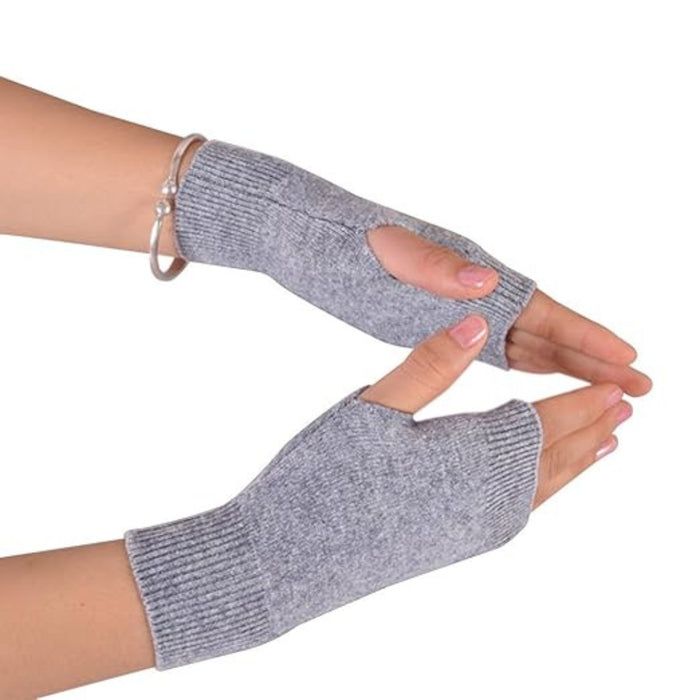 Digital Shoppy Wool Fingerless Gloves – Short Knit Hand Warmers for Writing & Office Use