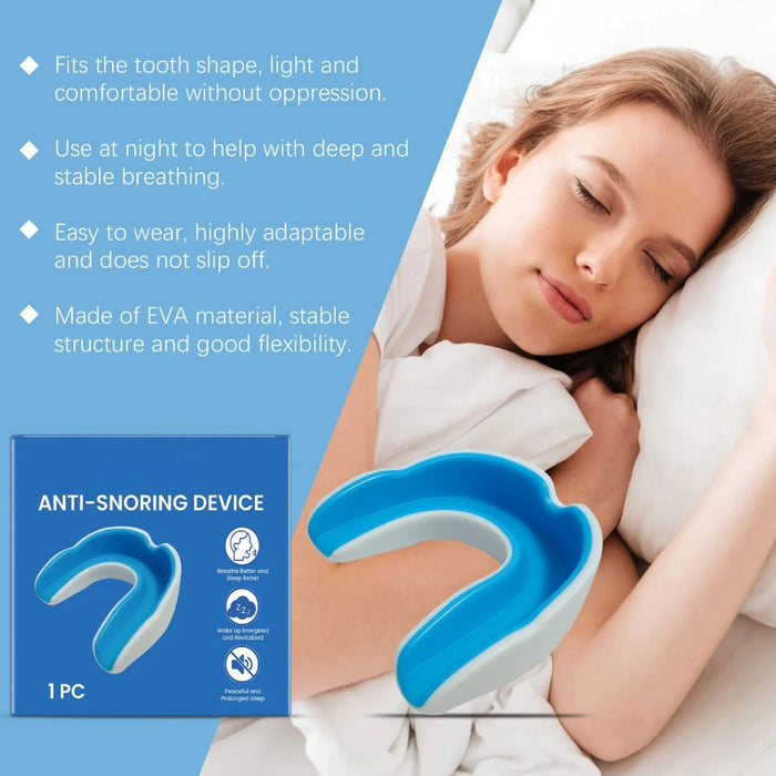 Digital Shoppy Anti-Snoring Mouthpiece – Soft Silicone Sleep Aid – Blue
