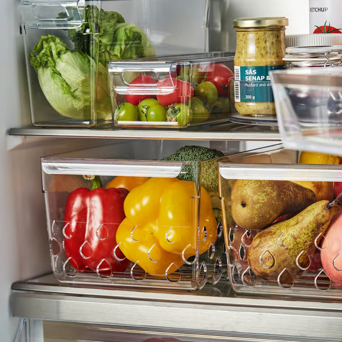 IKEA KLIPPKAKTUS Storage basket for fridge, transparent, 30x19x14 cm (11 3/4x7 1/2x5 1/2 ")