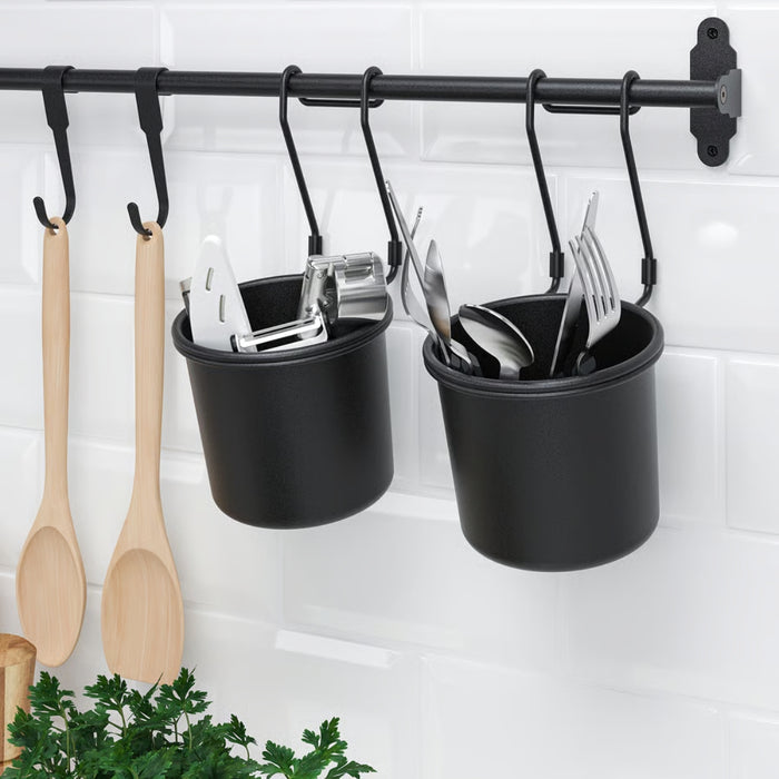 IKEA HULTARP Kitchen Rail System Bundle - 4 Pieces, Black