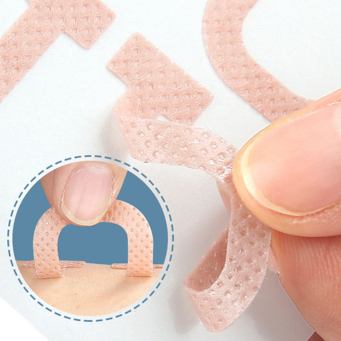 Digital Shoppy adhesive correction strip pink textured applied to toenail lifting edges outward