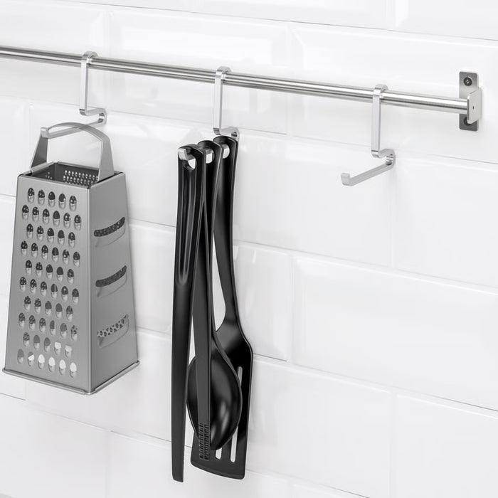 IKEA KUNGSFORS Chef’s Storage Set: 56cm Stainless Steel Rail, 3 Hooks & 5 S-Hooks