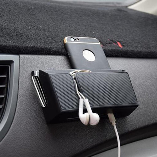 Sticky mobile holder – dashboard-mounted phone holder with charging cable and earphones