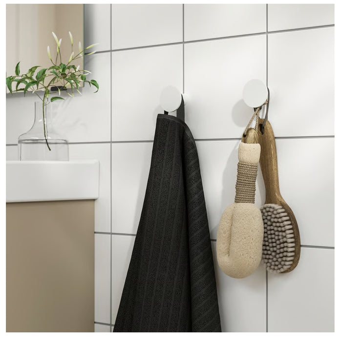 IKEA ENUDDEN White Hook, 2 Pack with TÄRNESTAD Oak Knob, 17 mm, 2 Pack