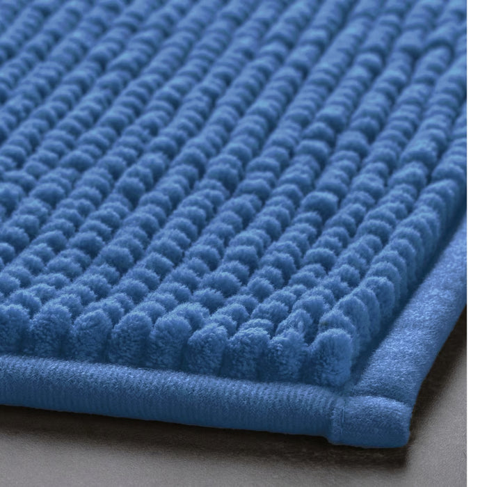Soft microfiber TOFTBO bath mat, bright blue color, 40x60 cm