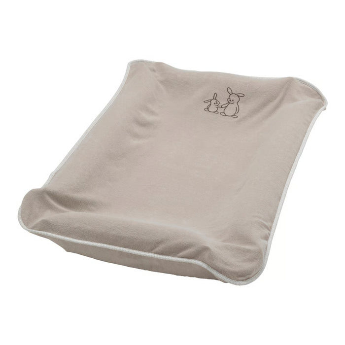 IKEA SKÖTSAM Baby Care Mat Cover with Rattle, Beige, Cotton Terry, 53x83 cm, Bunny Embroidery, 2-Piece Set