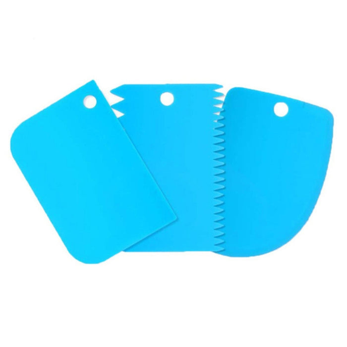 Digital Shoppy 3pcs Cake Scraper Set – Icing & Cream Smoothers, Blue