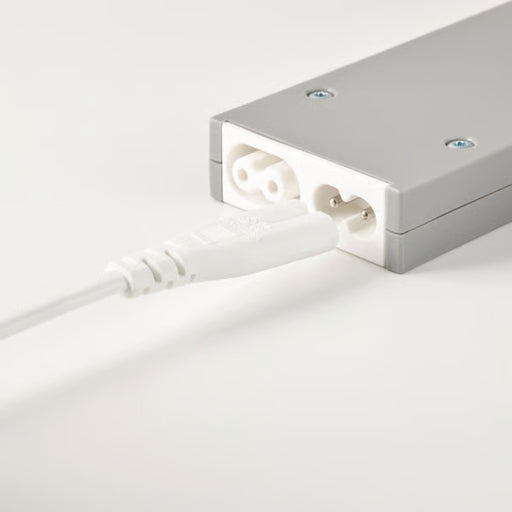 FÖRNIMMA power supply cord, 3.5 m (138"), white – connects up to 10 integrated lamps to mains. Compatible with TRÅDFRI wireless dimmer. Shown with plug and socket ends – 50446876