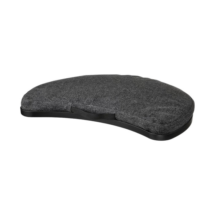IKEA ÖJULF Laptop support, dark grey, featuring an ergonomic curved cushion with a textured fabric top and sturdy black base—ideal for comfortable laptop use and improved posture -70556326.
