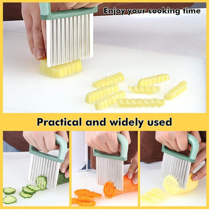 Digital Shoppy  Premium Manual French Fry Cutter for Potatoes Stainless Steel Potato Slicer with Protective Cover