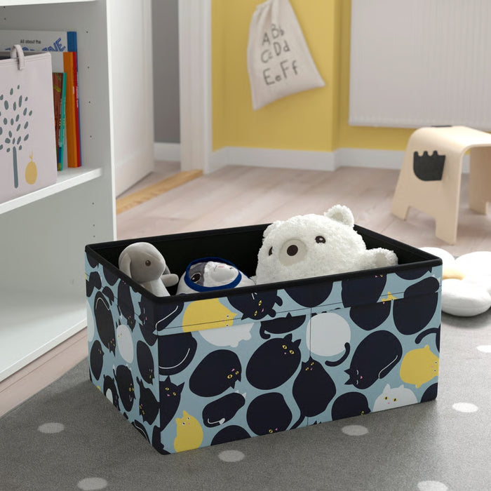IKEA SKÅJARE Box Black/Blue 53x37x26 cm with LEN Hanging Storage Dotted Light Grey 45x64 cm