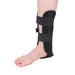 Black or beige ankle fixation brace with padded interior, metal stays, and hook-and-loop closures for secure fit.
