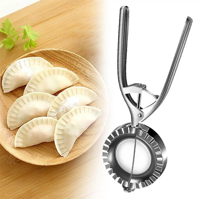 Dumpling press gadget creating professional-style potstickers at home
