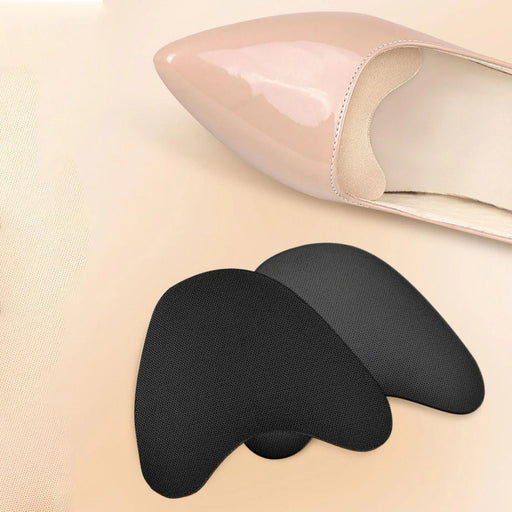 Digital Shoppy gel forefoot cushions applied inside high heel shoes showing comfort fit
