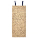 Beige version of SANDLÖPARE mat with irregular black dot pattern, quilted texture, and dark blue loops for hanging