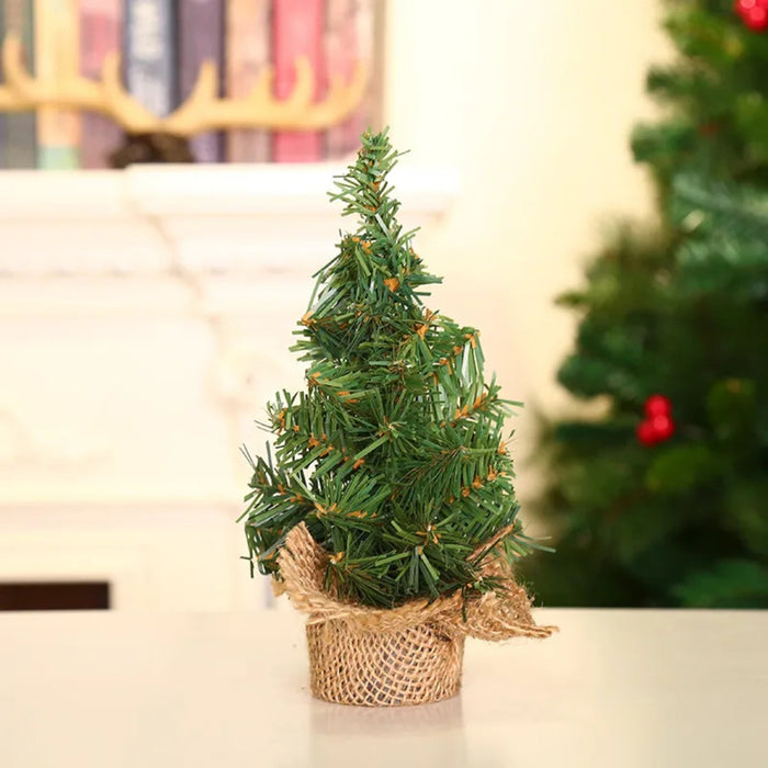 Digital Shoppy Mini Christmas Tree – 20cm Green with Linen Base