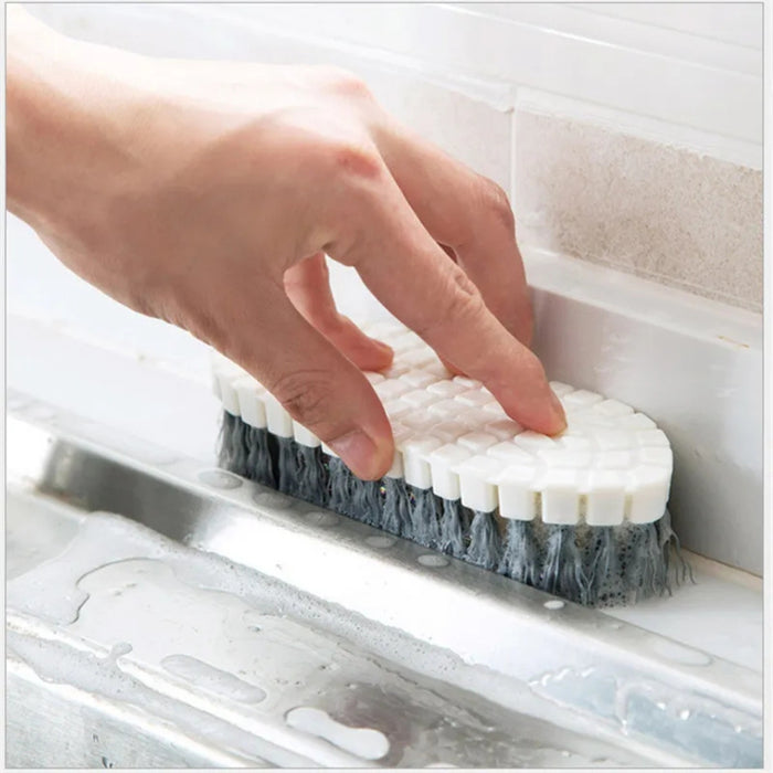 Digital Shoppy Flexible Tile Brush for Stovetop, Bathroom & Bathtub - White/Grey