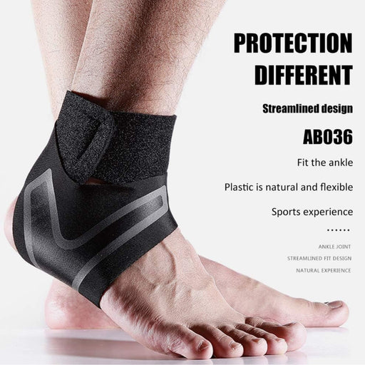 Black ankle support brace with breathable material, pressurized tape, and quick fastening – designed for outdoor fitness and injury recovery – 1600007421321 13974241
