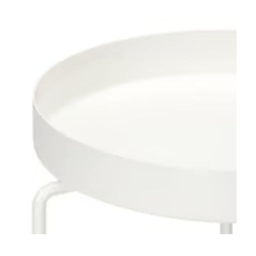 White curved table on a white background