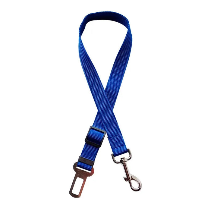 Digital Shoppy Blue adjustable pet seat belt with metal buckle and swivel hook for harness attachment