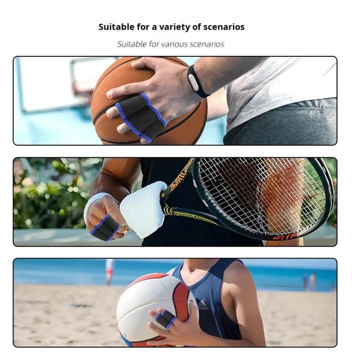 Digital Shoppy Breathable Finger Sleeves Protectors for Basketball Finger Sleeve Tape  Black with blue edges (two fingers)