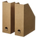 IKEA GÄRDESGÅRD magazine file – natural brown cardboard holders with circular cutout and leather pull tab-40596951