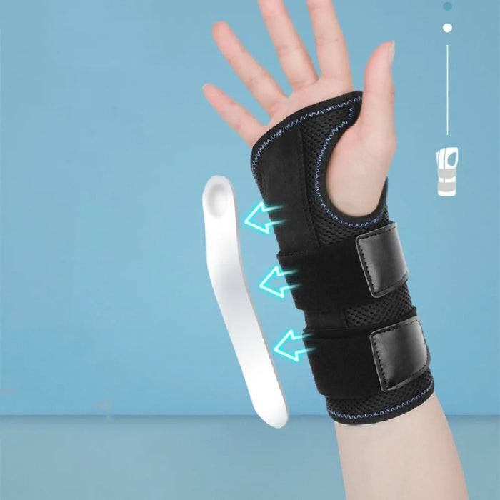 Digital Shoppy Steel Plate Wrist Support, Black - Adjustable Brace for Sports, Gym