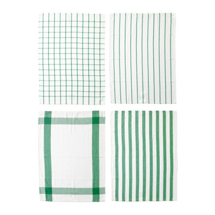 IKEA ELLY Tea Towel, White/Green, 50x65 cm (4 pack )